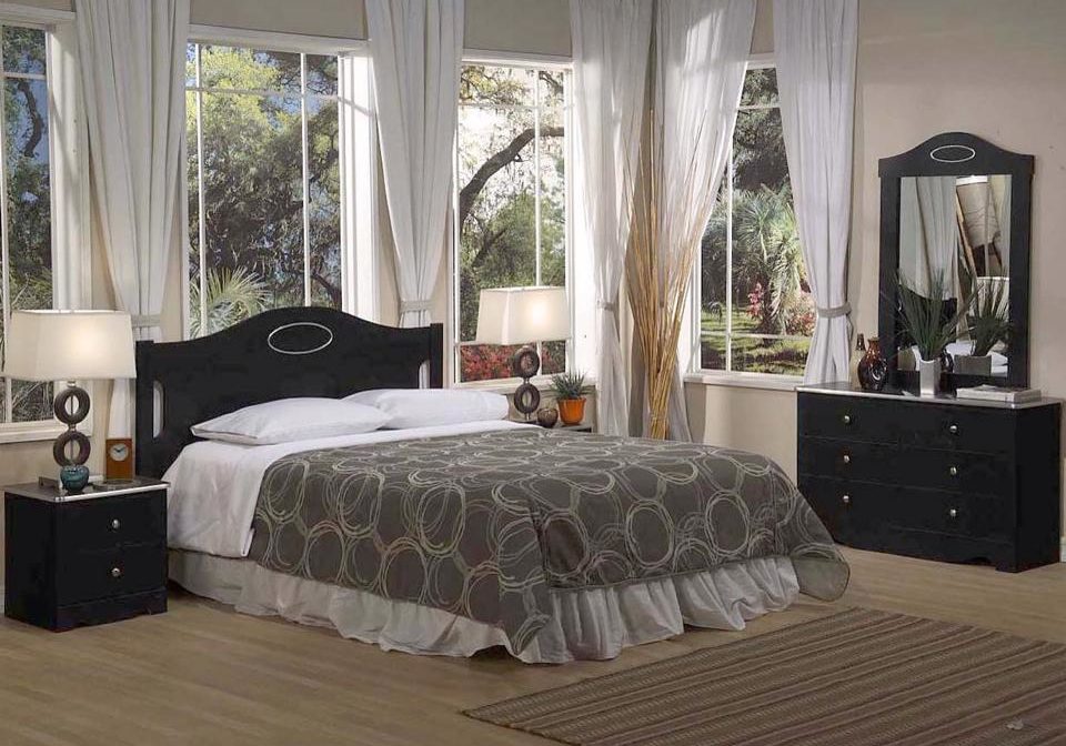 Aurora Bedroom Set Ebony Black Color Code M5806BRBK